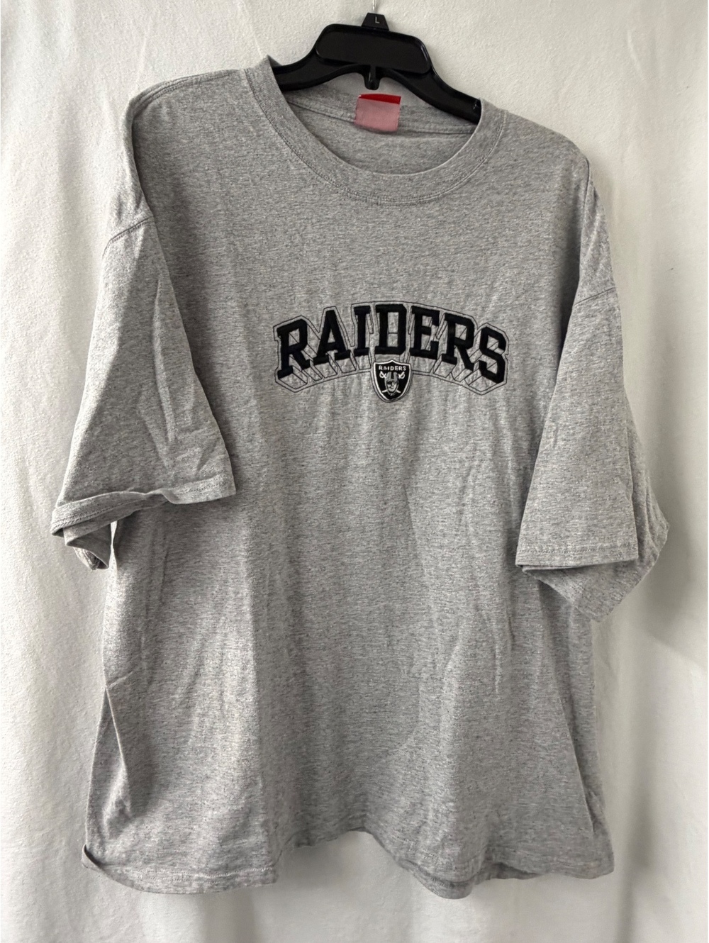 Las Vegas Raiders NFL Gray Embroidered Logo T-Shirt Estimated 2XL